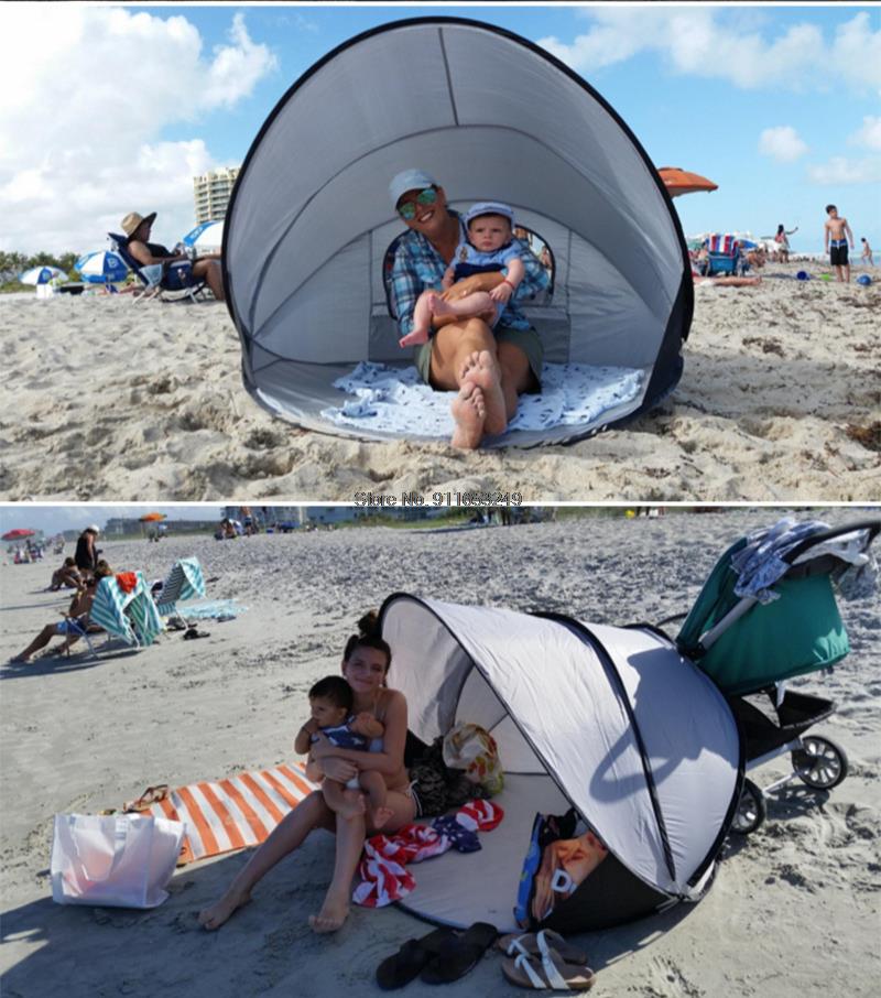 Cheap Goat Tents KL 035 Anti UV Beach Tent Outdoor Automatic Quick Opening Folding Camping Fishing Tent Portable Awning Sunshade Sun Shelters   